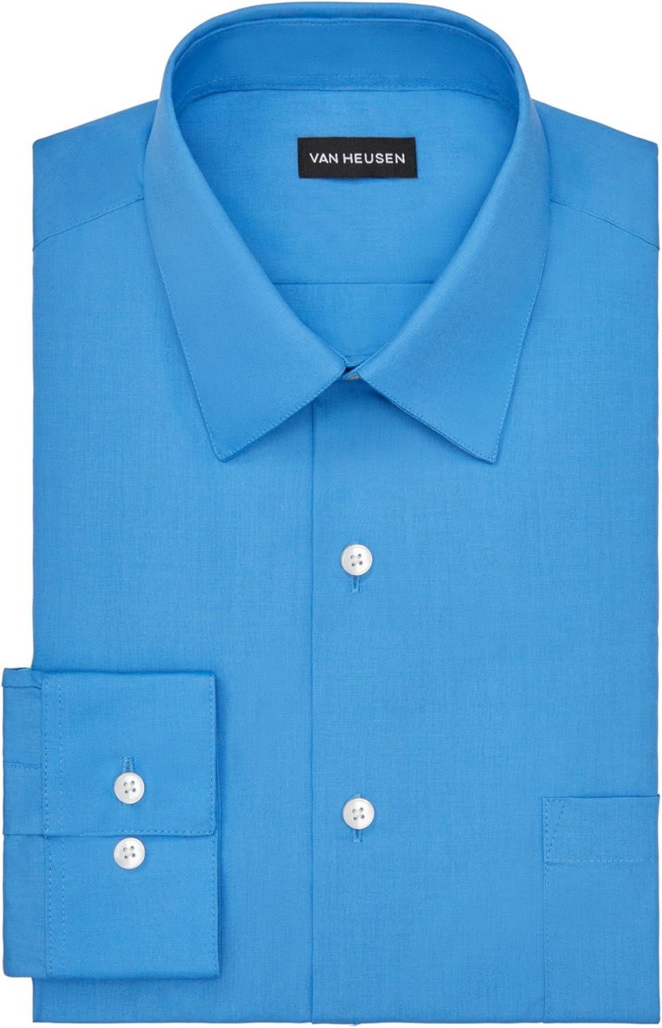 imageVan Heusen Mens Dress Shirt Fitted Poplin SolidPacifico