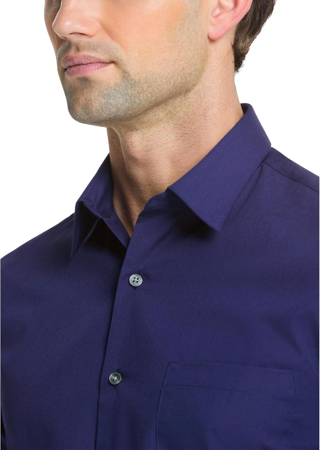 imageVan Heusen Mens Dress Shirt Fitted Poplin SolidPersian Blue
