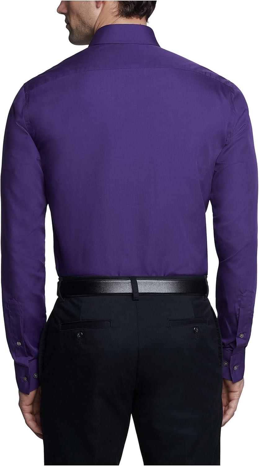 imageVan Heusen Mens Dress Shirt Fitted Poplin SolidPurple Velvet
