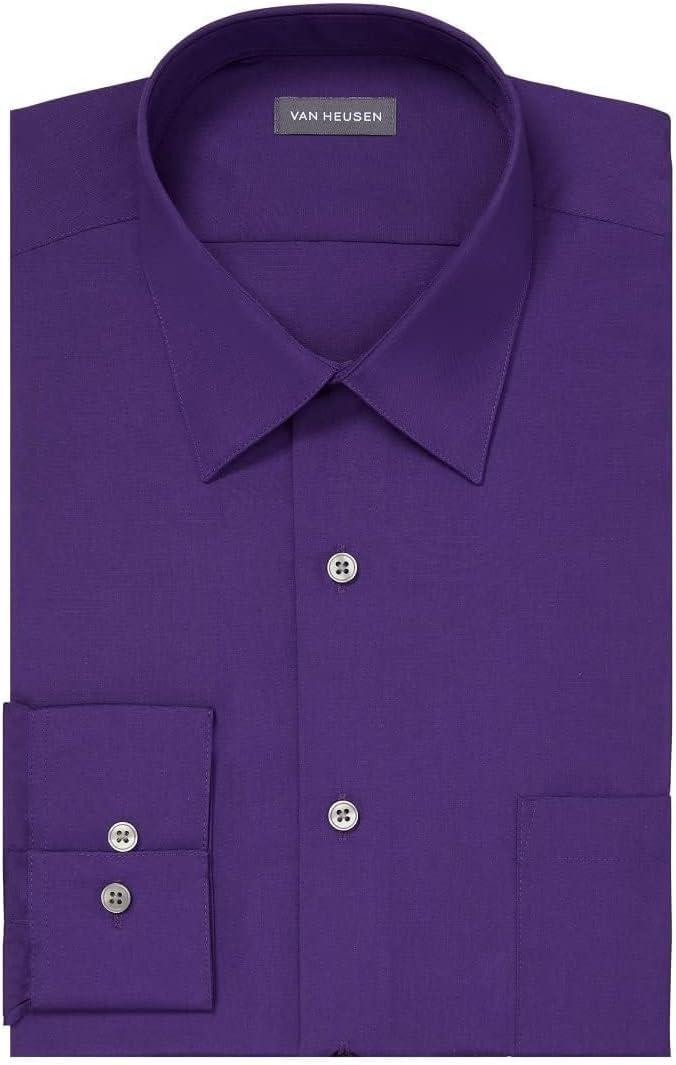 imageVan Heusen Mens Dress Shirt Fitted Poplin SolidPurple Velvet