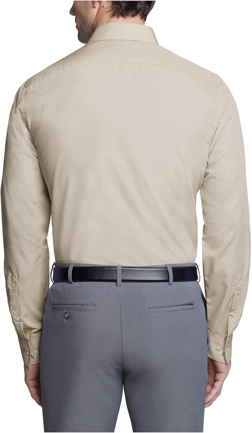 imageVan Heusen Mens Dress Shirt Fitted Poplin SolidStone