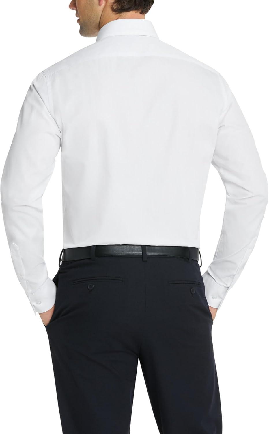 imageVan Heusen Mens Dress Shirt Fitted Poplin SolidWhite