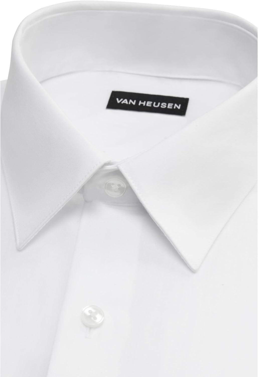imageVan Heusen Mens Dress Shirt Fitted Poplin SolidWhite