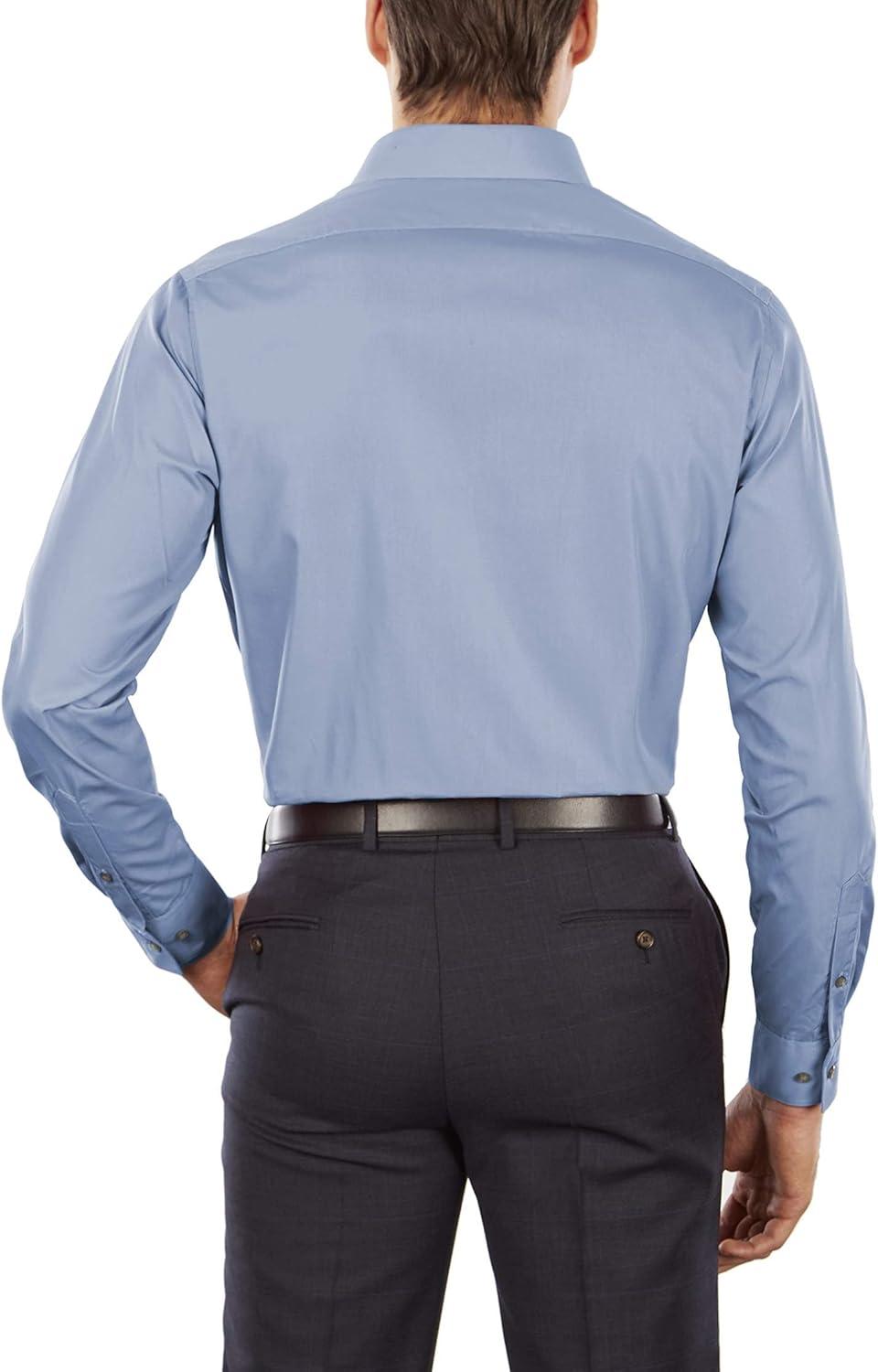 imageVan Heusen Mens Dress Shirt Fitted Poplin SolidWhiteCameo Blue