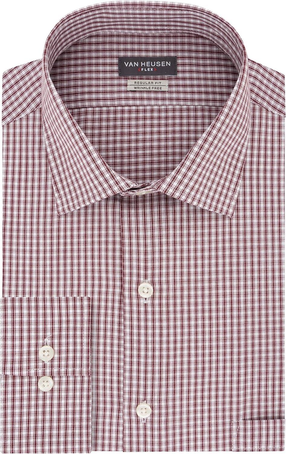 imageVan Heusen Mens Dress Shirt Regular Fit Flex Collar CheckPort