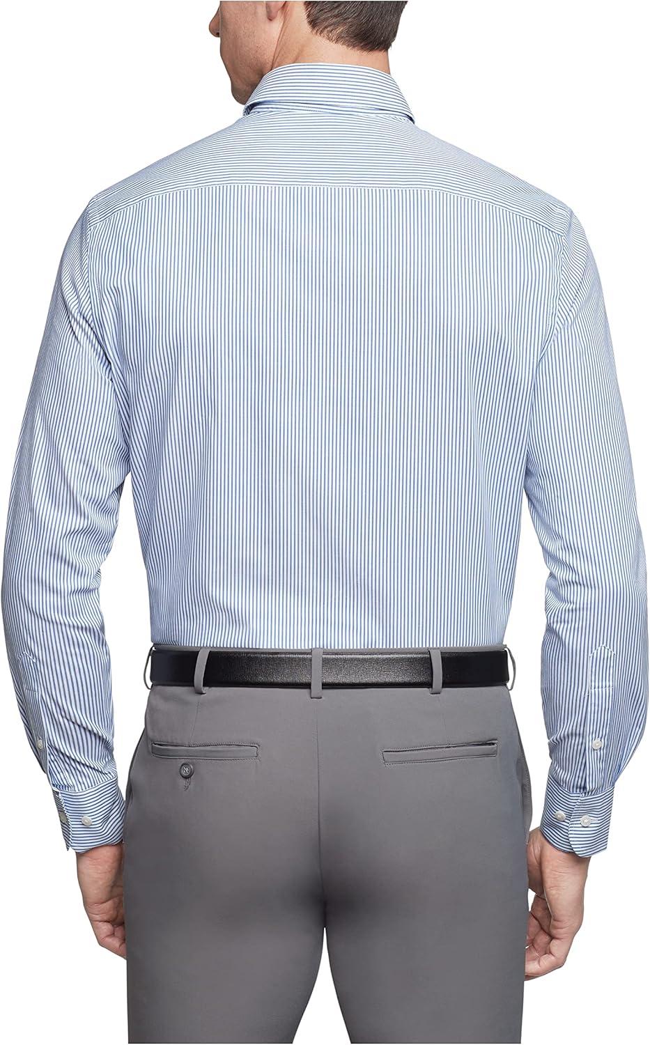 imageVan Heusen Mens Dress Shirt Regular Fit Pinpoint StripeBlue