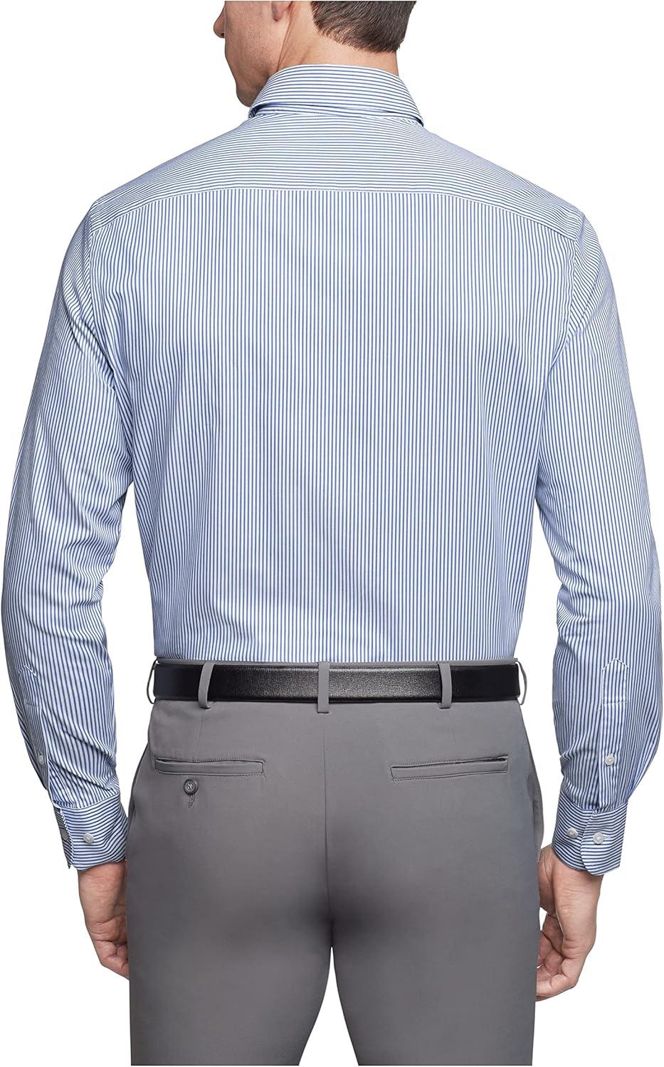 imageVan Heusen Mens Dress Shirt Regular Fit Pinpoint StripeOcean