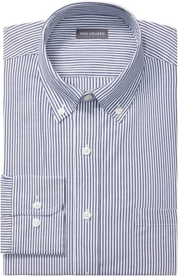 imageVan Heusen Mens Dress Shirt Regular Fit Pinpoint StripeOcean