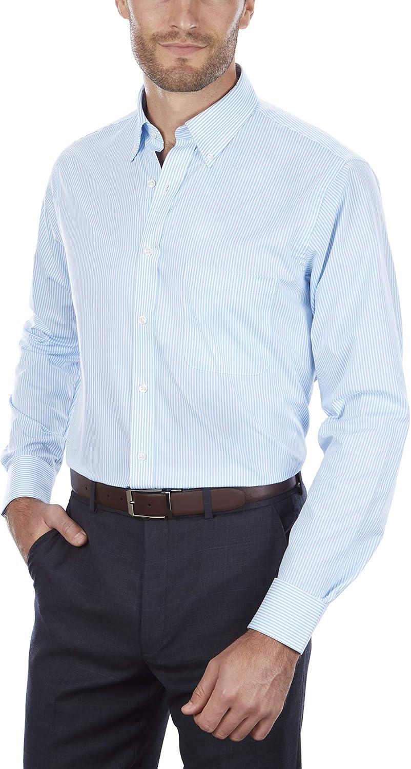 imageVan Heusen Mens Dress Shirt Regular Fit Pinpoint StripePeriwinkle