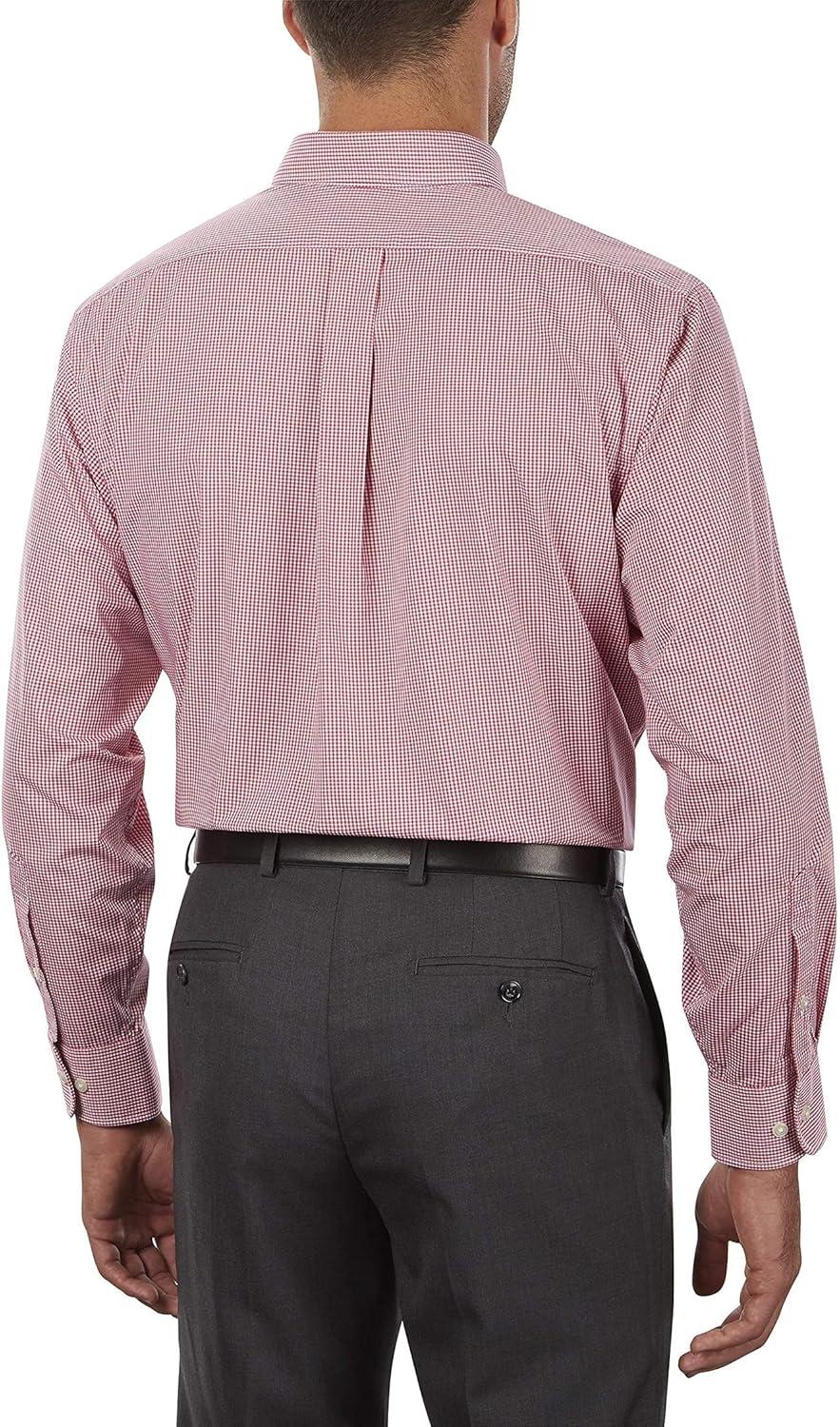 imageVan Heusen Mens Dress Shirt Regular Fit Pinpoint StripeRed Henna