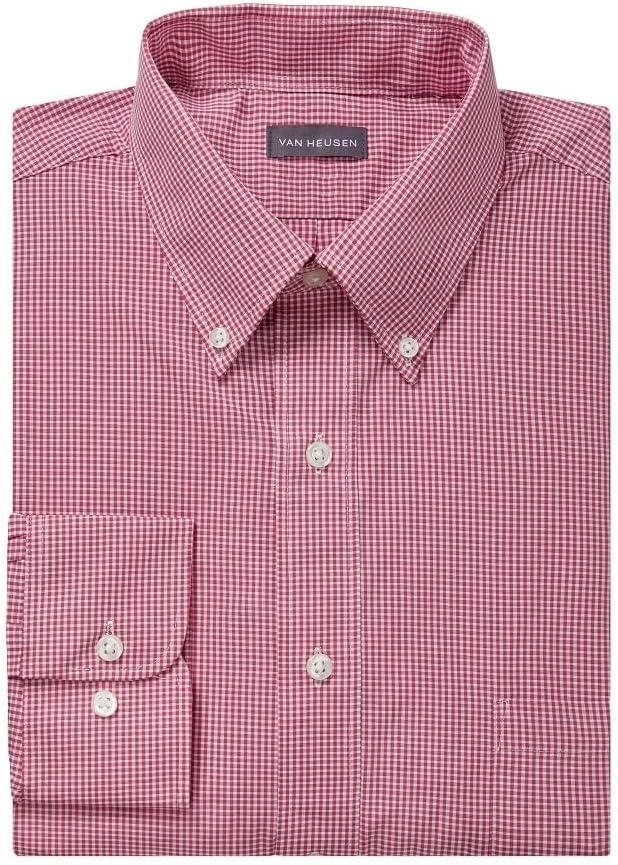 imageVan Heusen Mens Dress Shirt Regular Fit Pinpoint StripeRed Henna