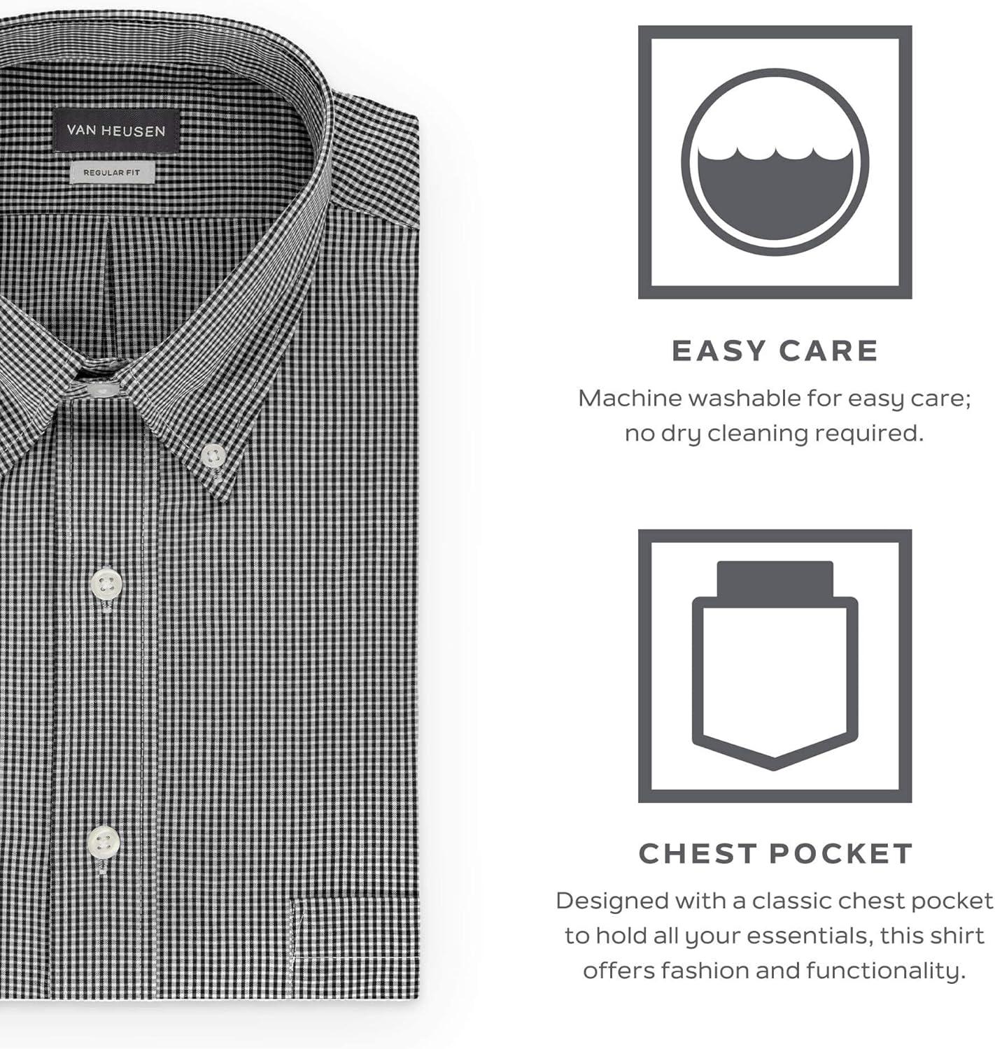 imageVan Heusen Mens Dress Shirt Regular Fit Pinpoint StripeRed Henna