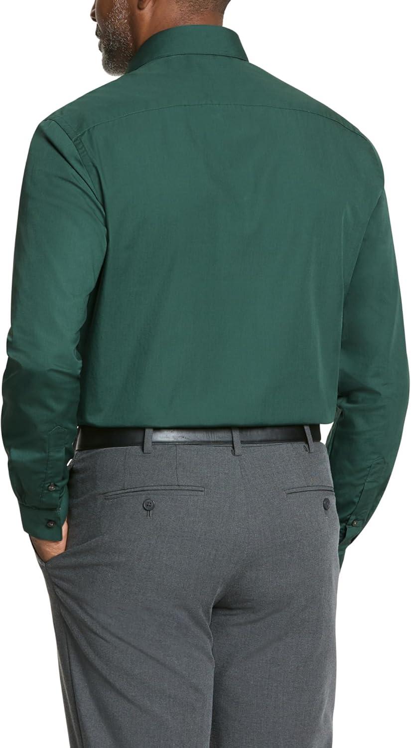 imageVan Heusen Mens Dress Shirt Regular Fit Poplin SolidDark Leaf