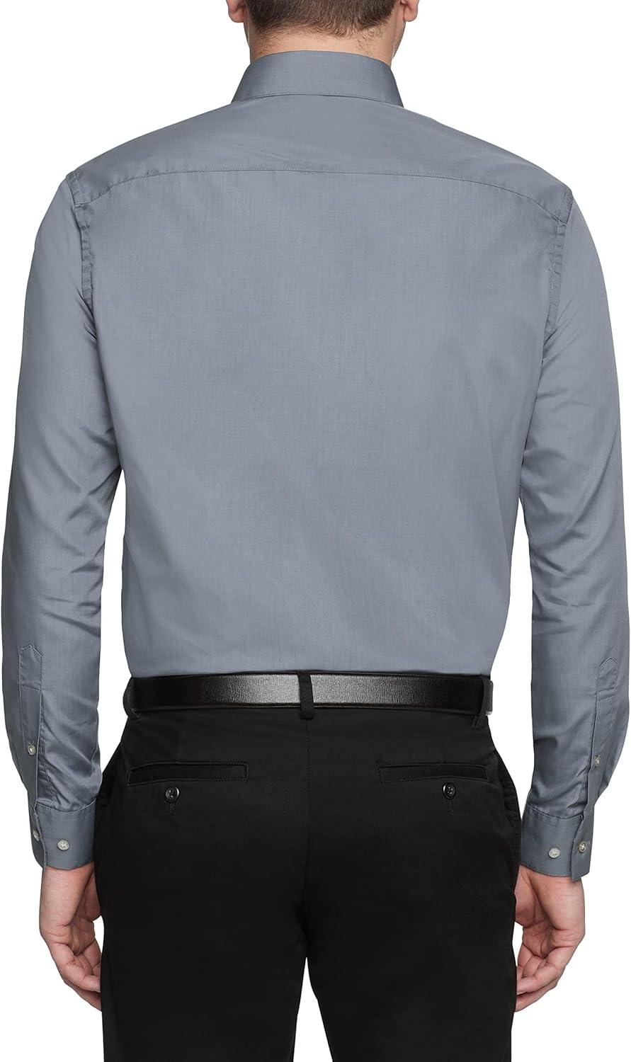 imageVan Heusen Mens Dress Shirt Regular Fit Poplin SolidGrey