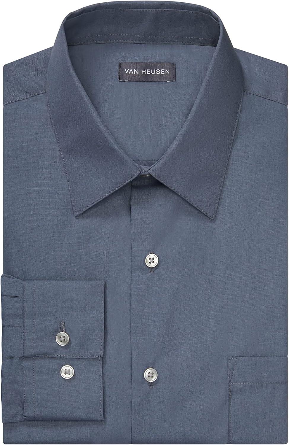 imageVan Heusen Mens Dress Shirt Regular Fit Poplin SolidGrey