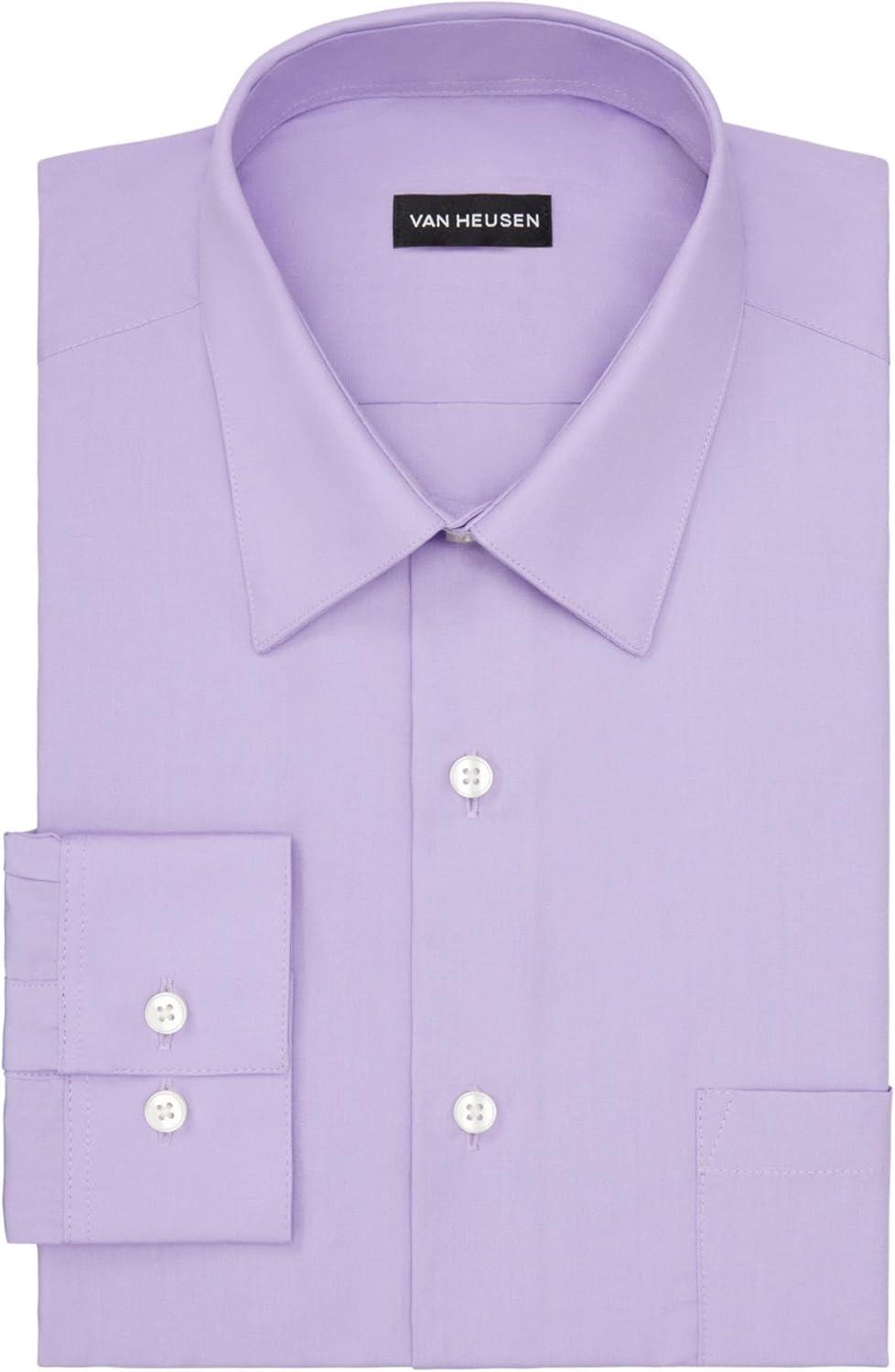 imageVan Heusen Mens Dress Shirt Regular Fit Poplin SolidLavender