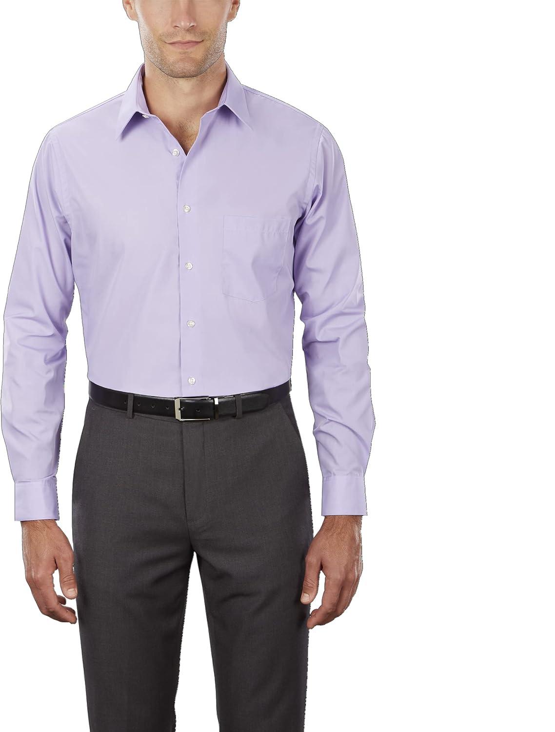imageVan Heusen Mens Dress Shirt Regular Fit Poplin SolidLavender