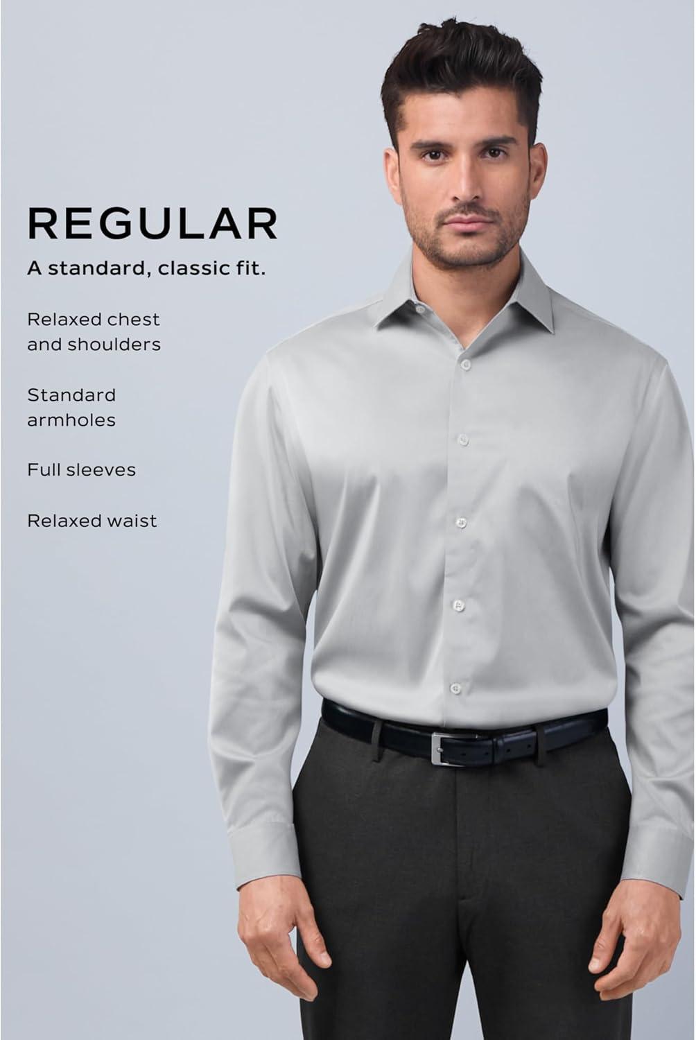 imageVan Heusen Mens Dress Shirt Regular Fit Poplin SolidLeaf