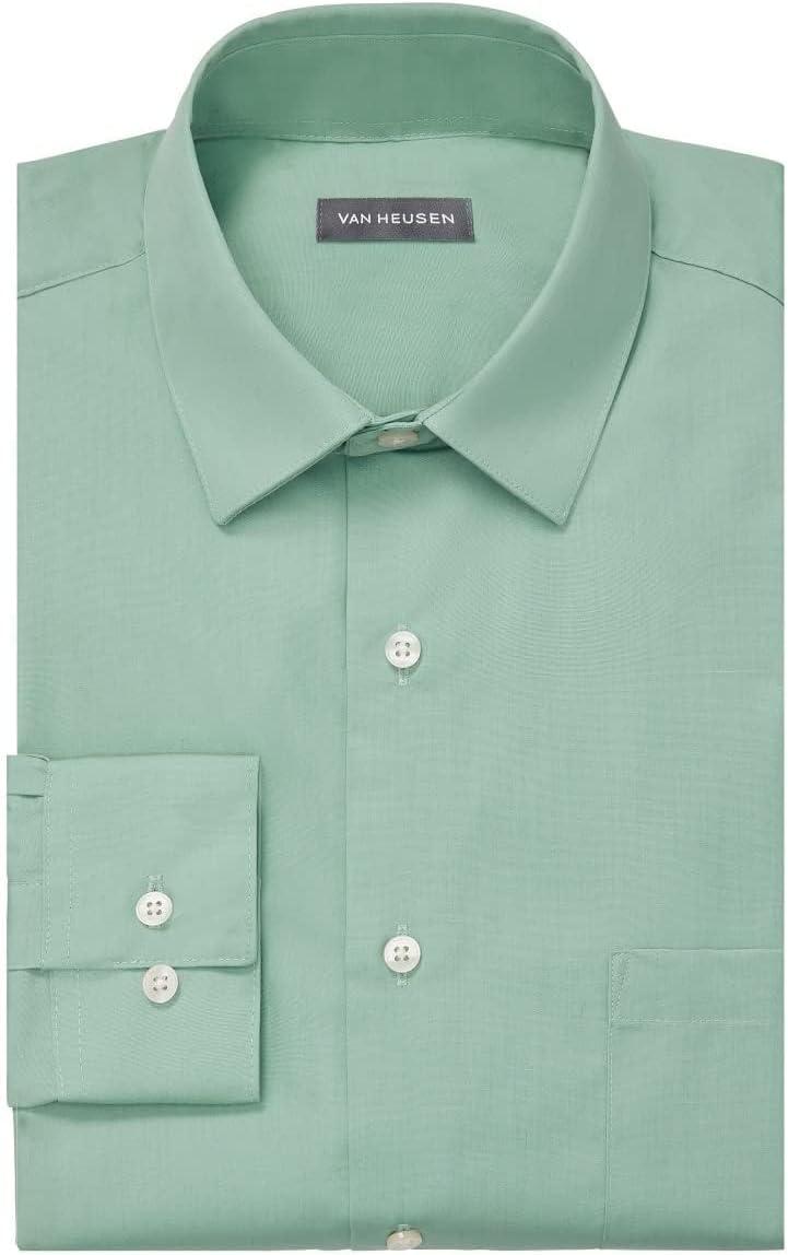 imageVan Heusen Mens Dress Shirt Regular Fit Poplin SolidLeaf