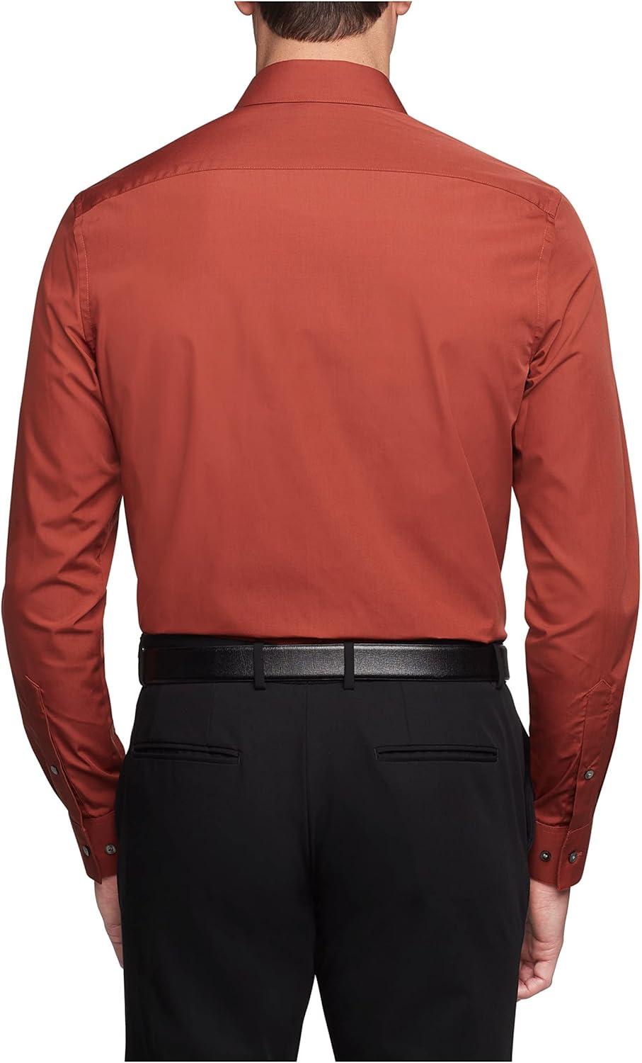 imageVan Heusen Mens Dress Shirt Regular Fit Poplin SolidPersimmon