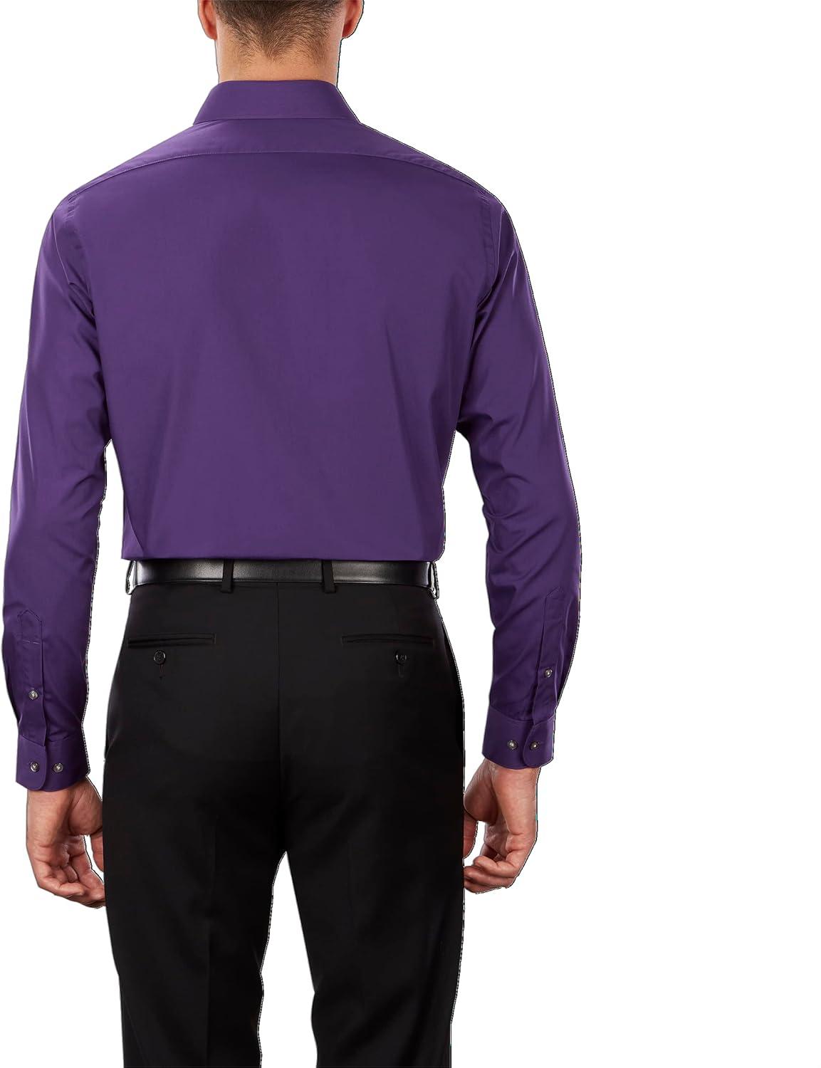 imageVan Heusen Mens Dress Shirt Regular Fit Poplin SolidPurple Velvet