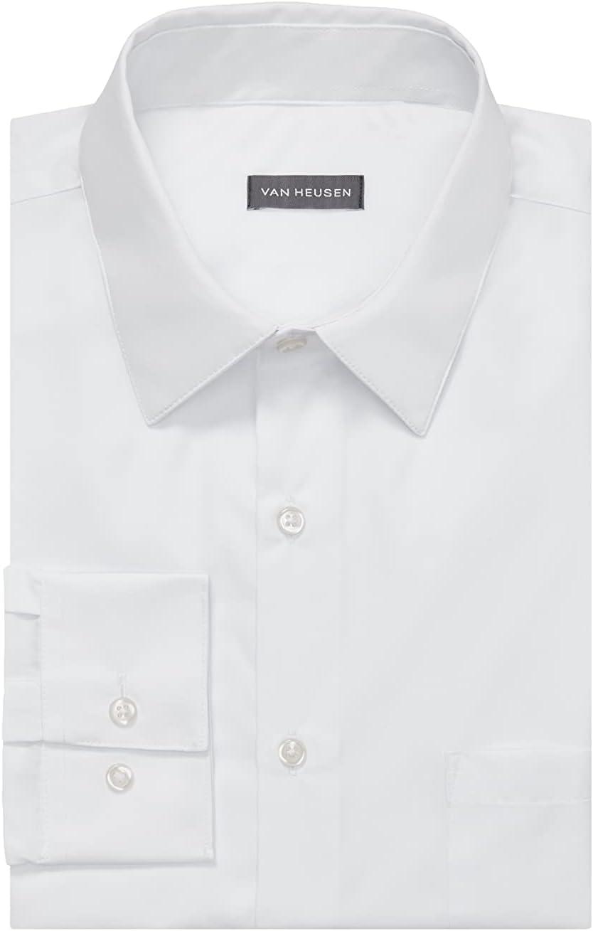 imageVan Heusen Mens Dress Shirt Regular Fit Poplin SolidWhite