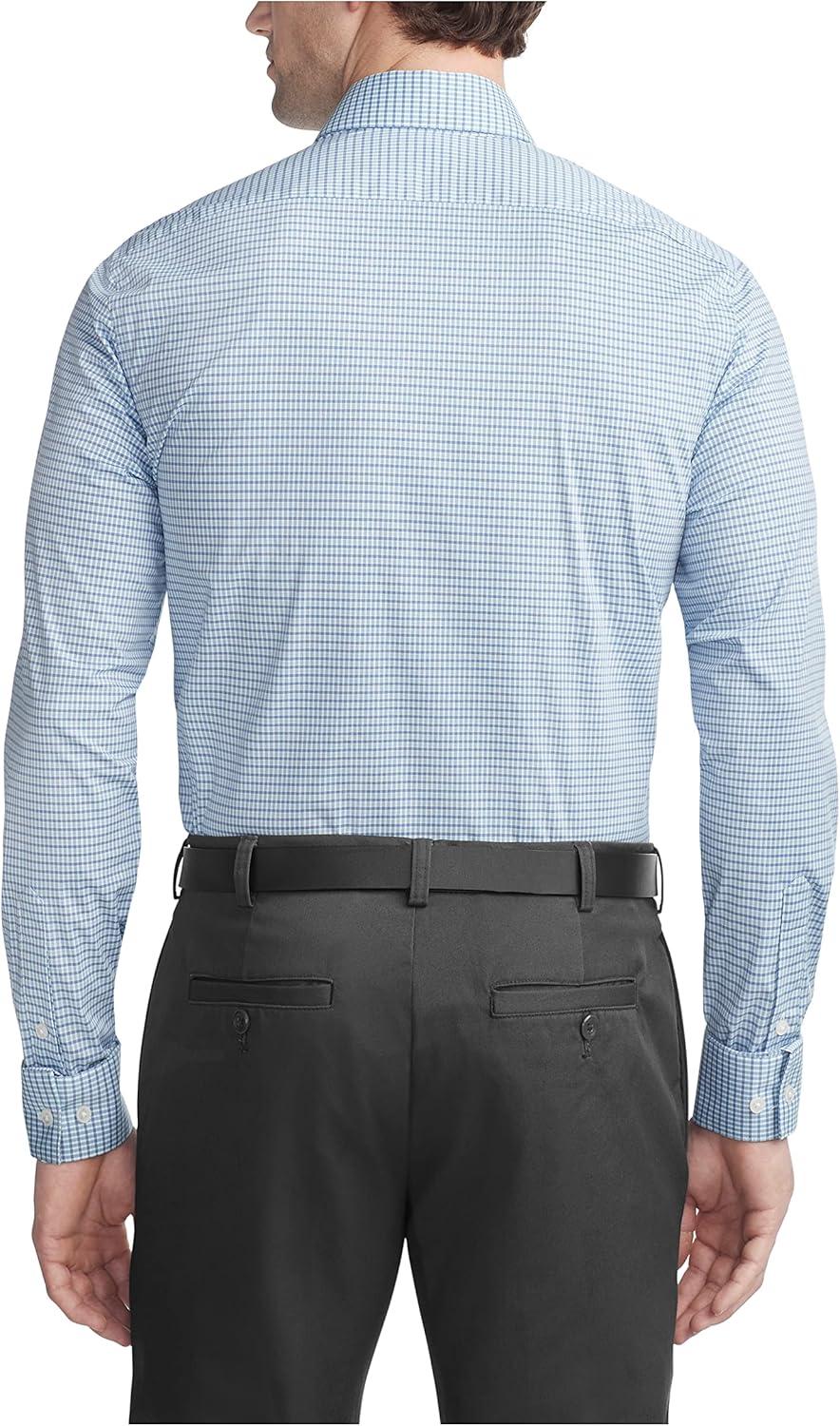imageVan Heusen Mens Dress Shirt Slim Fit Stain Shield StretchOld Blue Topaz