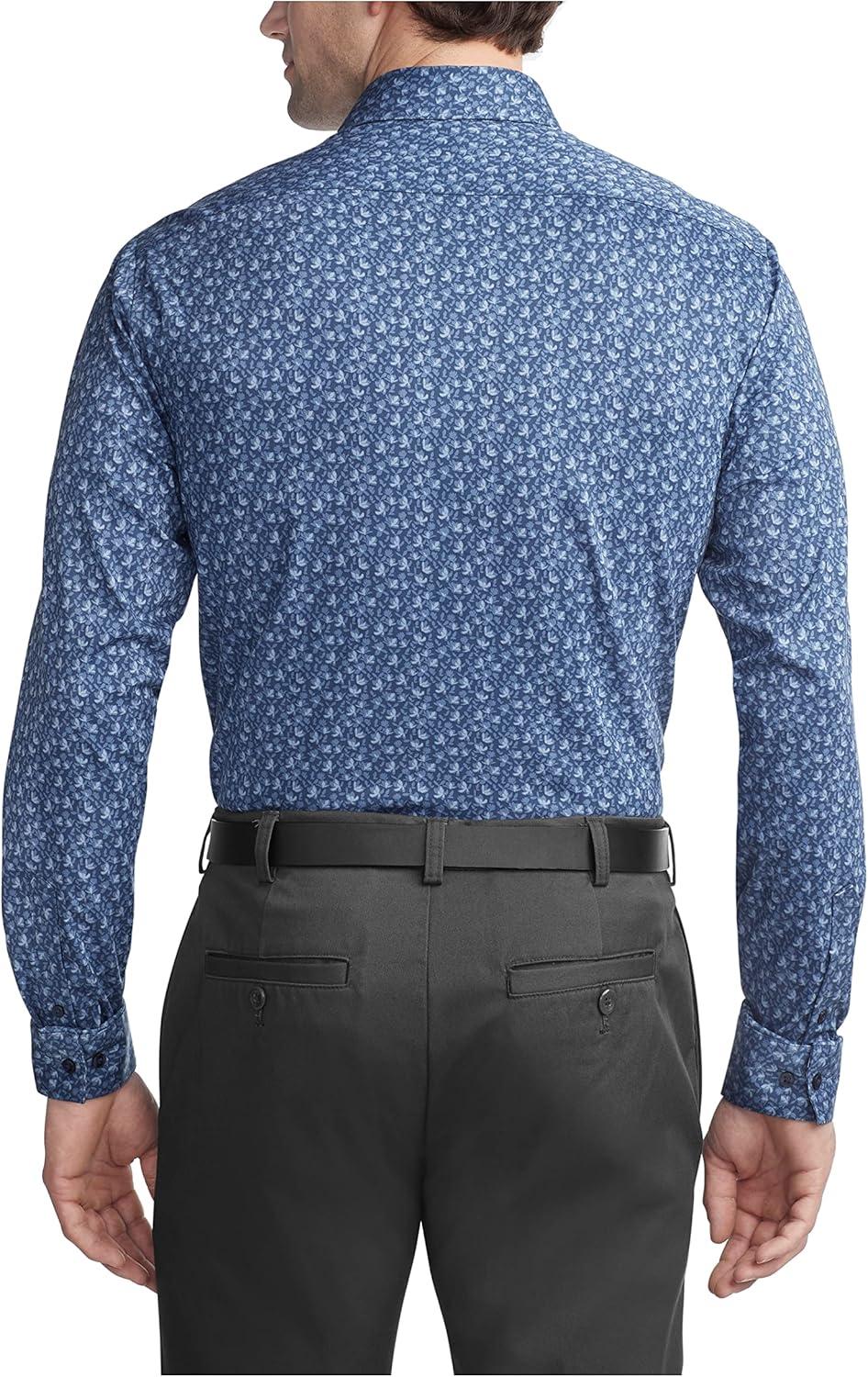 imageVan Heusen Mens Dress Shirt Slim Fit Stain Shield StretchOld Night Blue