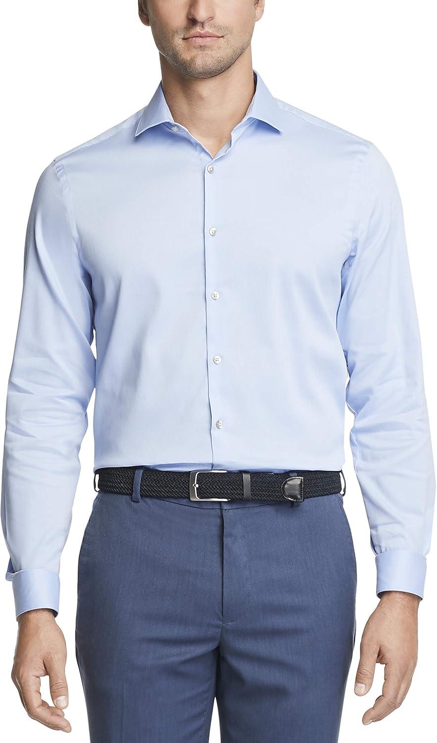 imageVan Heusen Mens Dress Shirt Slim Fit Stain Shield StretchOld Sky Blue