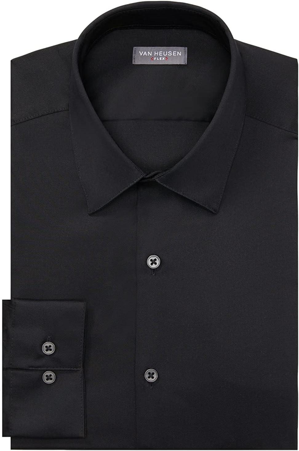 imageVan Heusen Mens Flex Collar Slim Fit Stretch Dress ShirtBlack