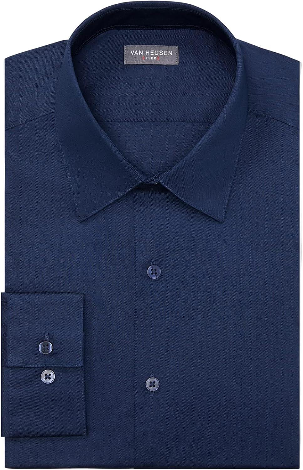 imageVan Heusen Mens Flex Collar Slim Fit Stretch Dress ShirtNight Blue