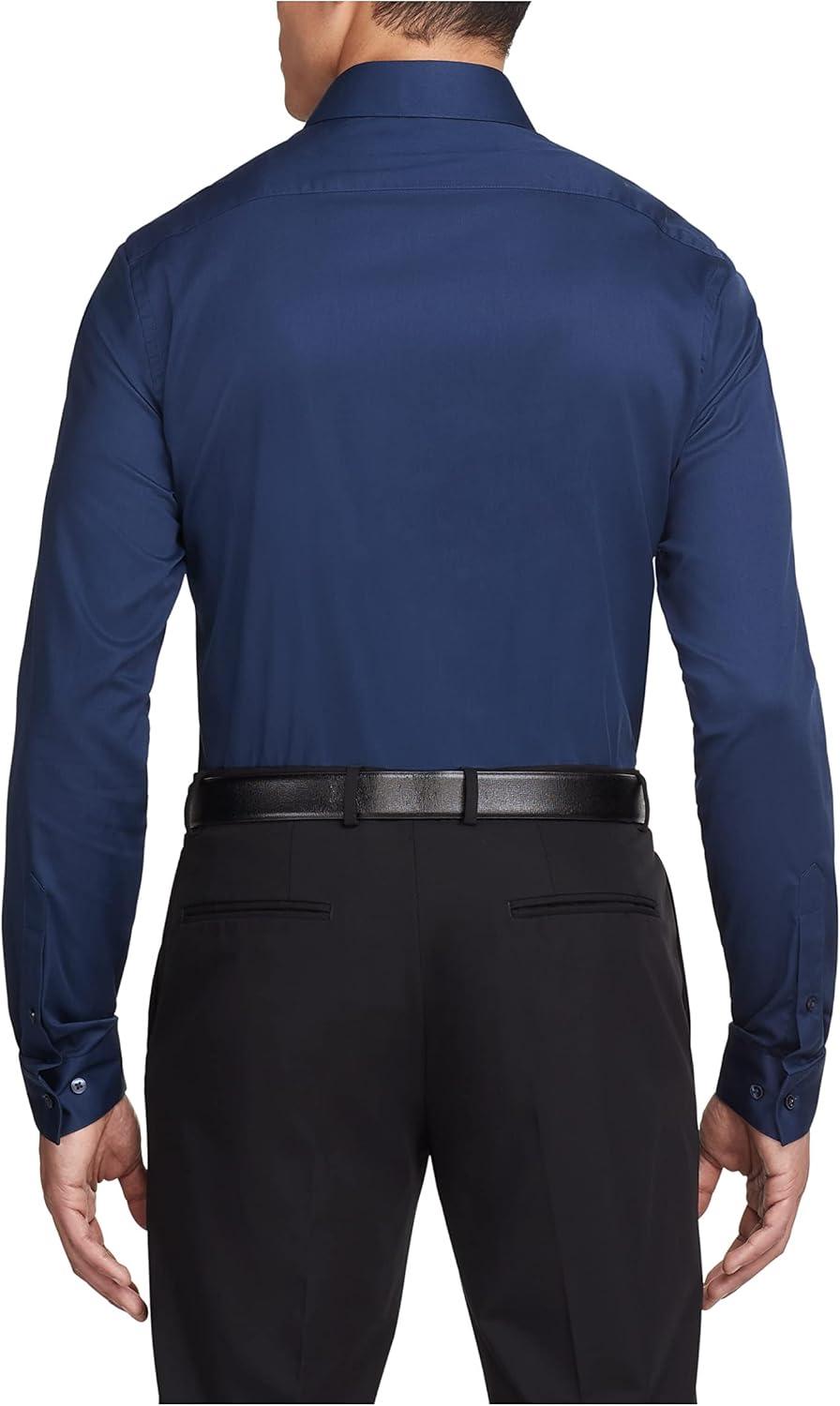 imageVan Heusen Mens Flex Collar Slim Fit Stretch Dress ShirtNight Blue