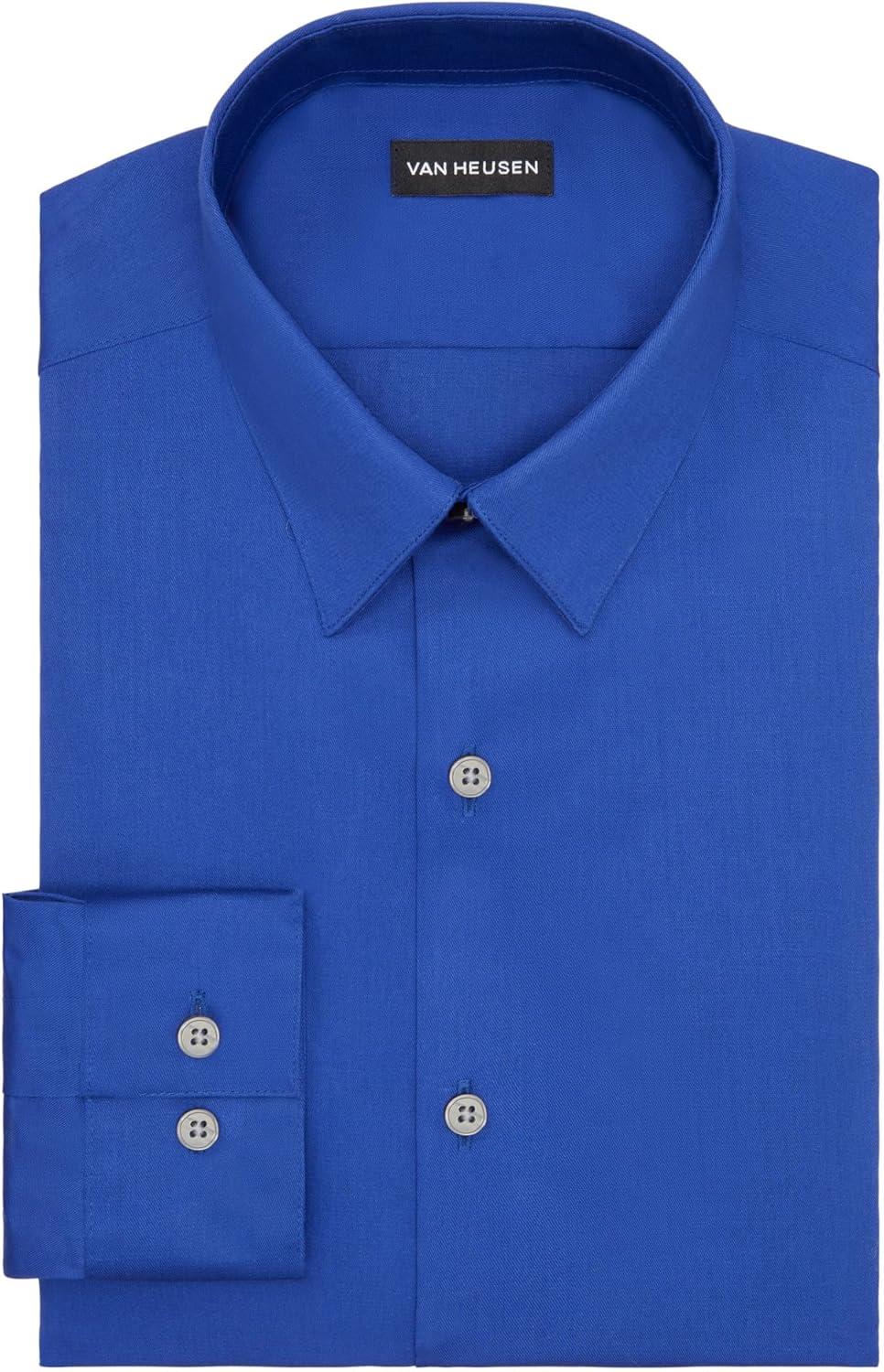 imageVan Heusen Mens Flex Collar Slim Fit Stretch Dress ShirtRoyal Blue