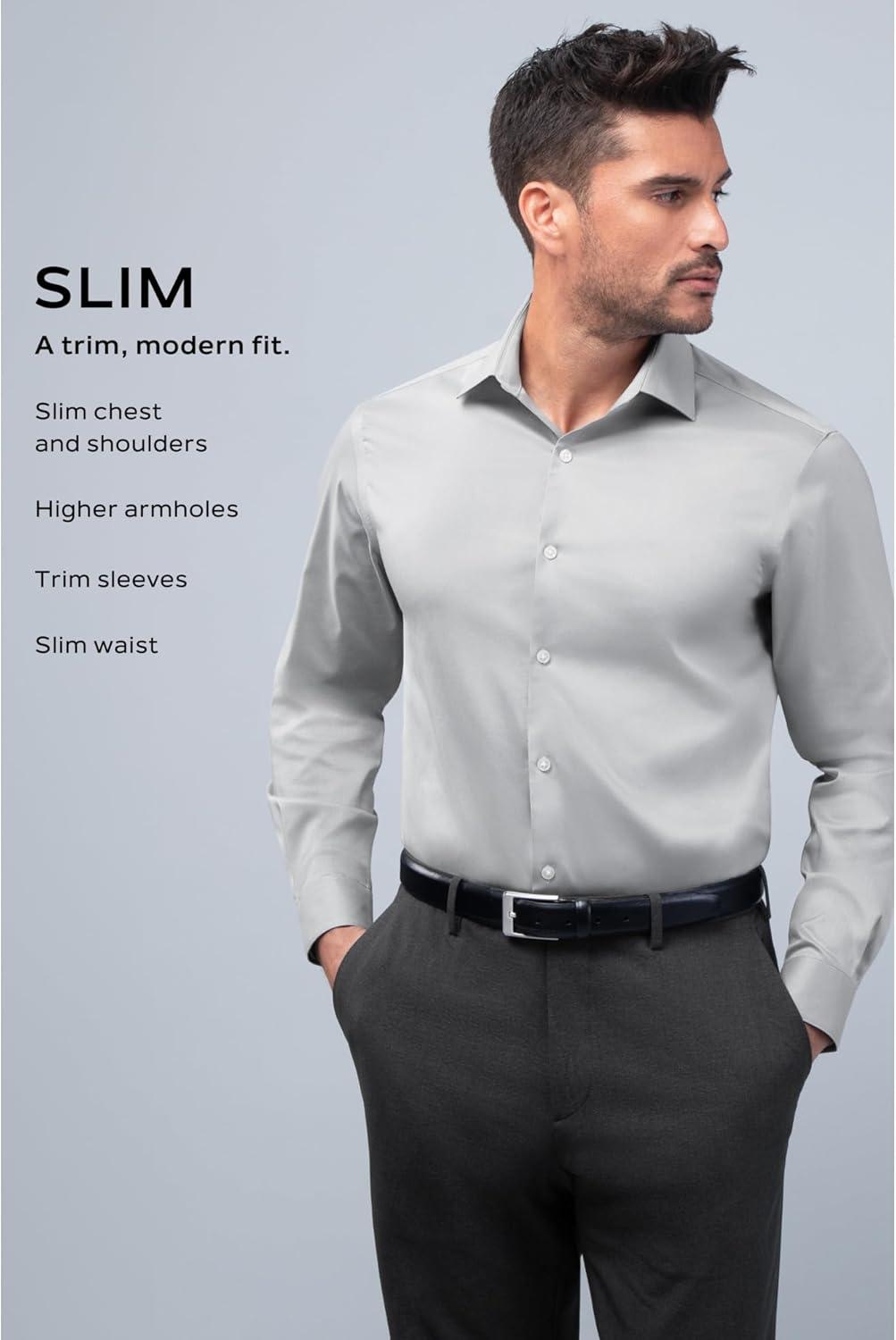imageVan Heusen Mens Flex Collar Slim Fit Stretch Dress ShirtWhite