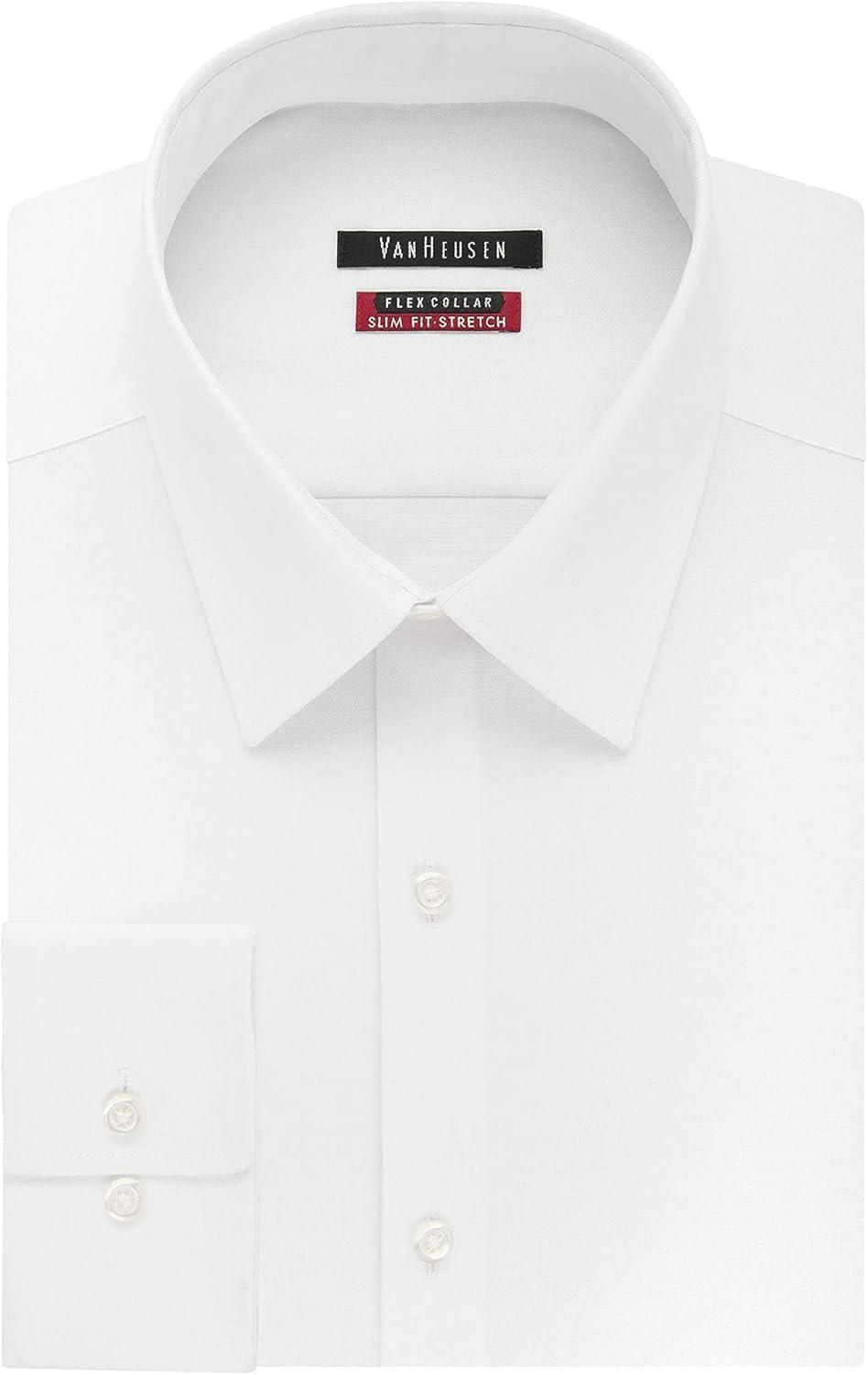 imageVan Heusen Mens Flex Collar Slim Fit Stretch Dress ShirtWhite