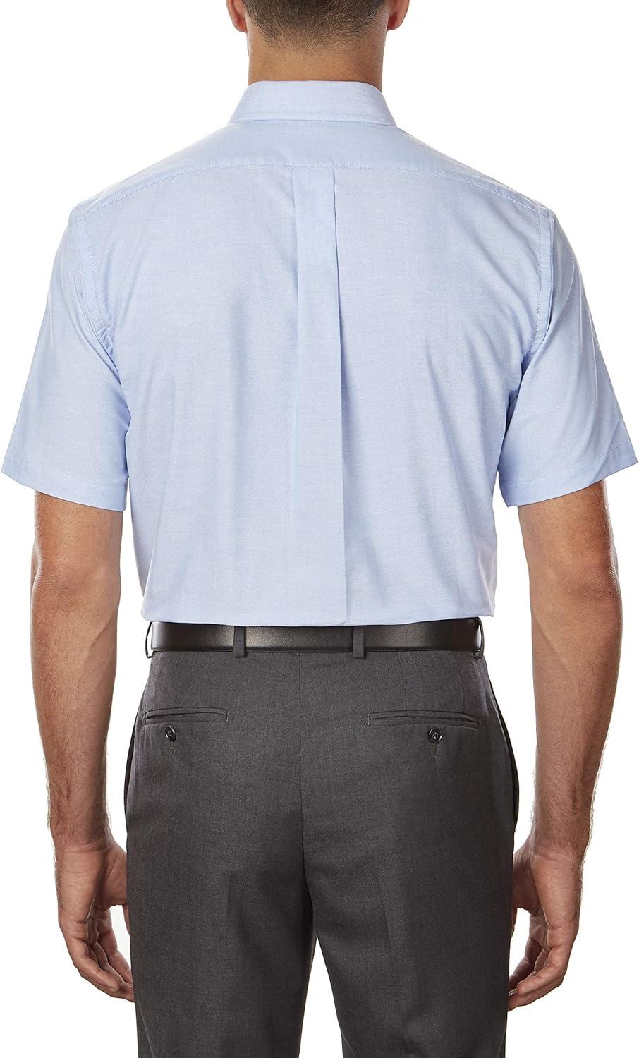 imageVan Heusen Mens Short Sleeve Dress Shirt Regular Fit Oxford SolidBlue