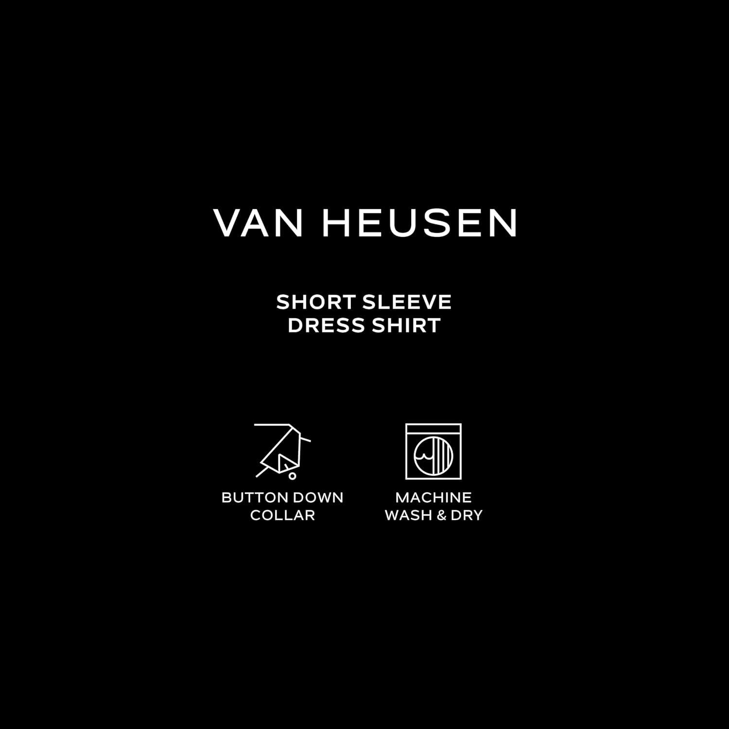 imageVan Heusen Mens Short Sleeve Dress Shirt Regular Fit Oxford SolidNavy