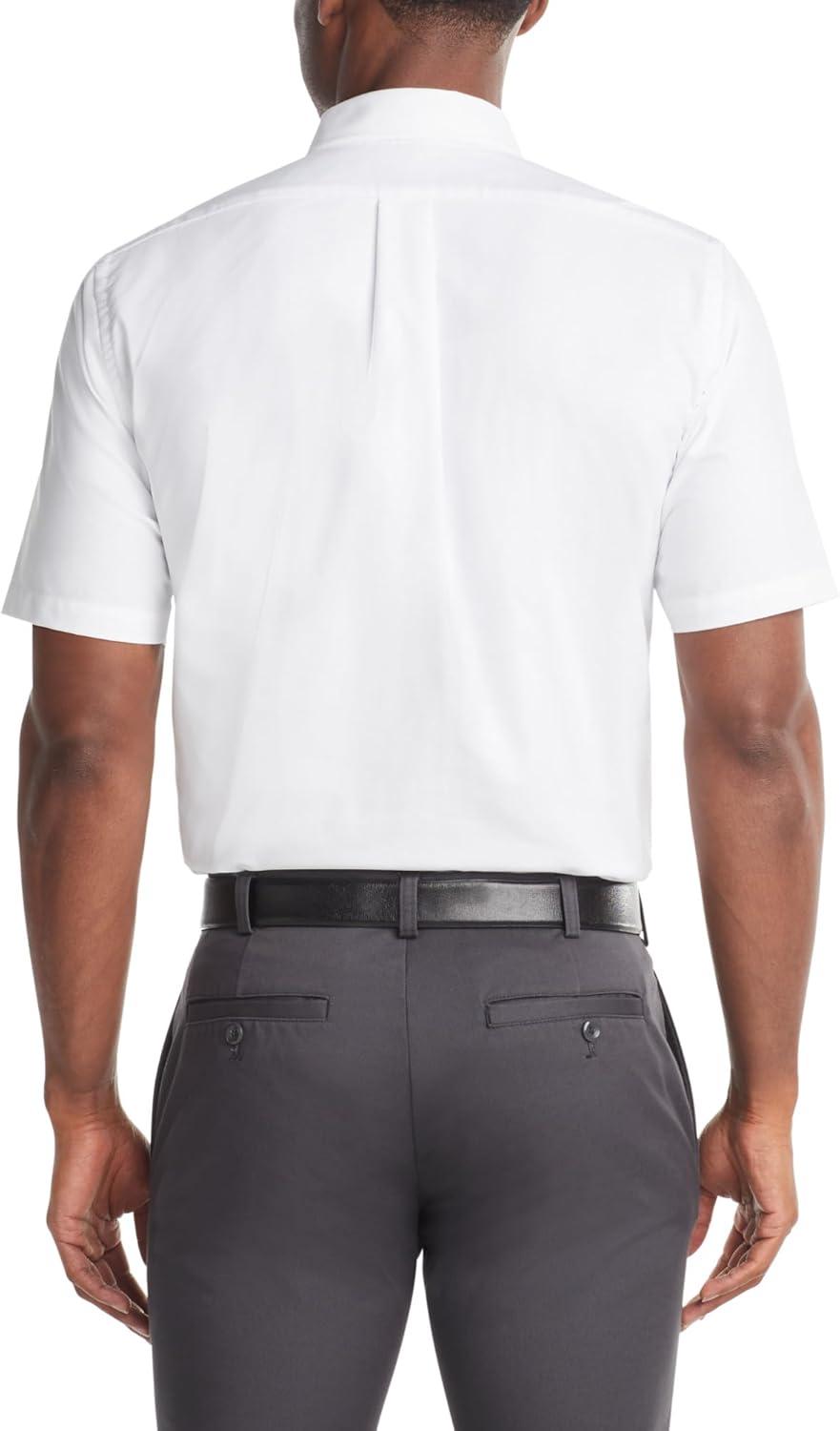imageVan Heusen Mens Short Sleeve Dress Shirt Regular Fit Oxford SolidWhite