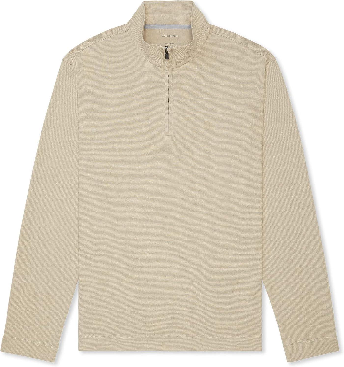 imageVan Heusen Mens Size Big and Tall Flex Long Sleeve Ottoman Quarter ZipCrockery