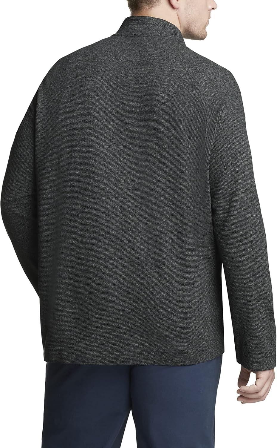 imageVan Heusen Mens Size Big and Tall Flex Long Sleeve Ottoman Quarter ZipDark Iron Gate