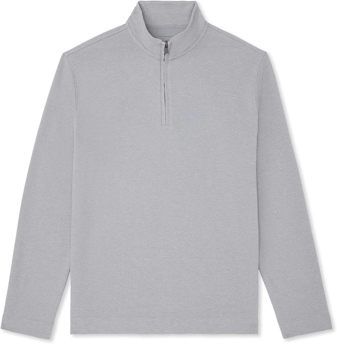 imageVan Heusen Mens Size Big and Tall Flex Long Sleeve Ottoman Quarter ZipMonument