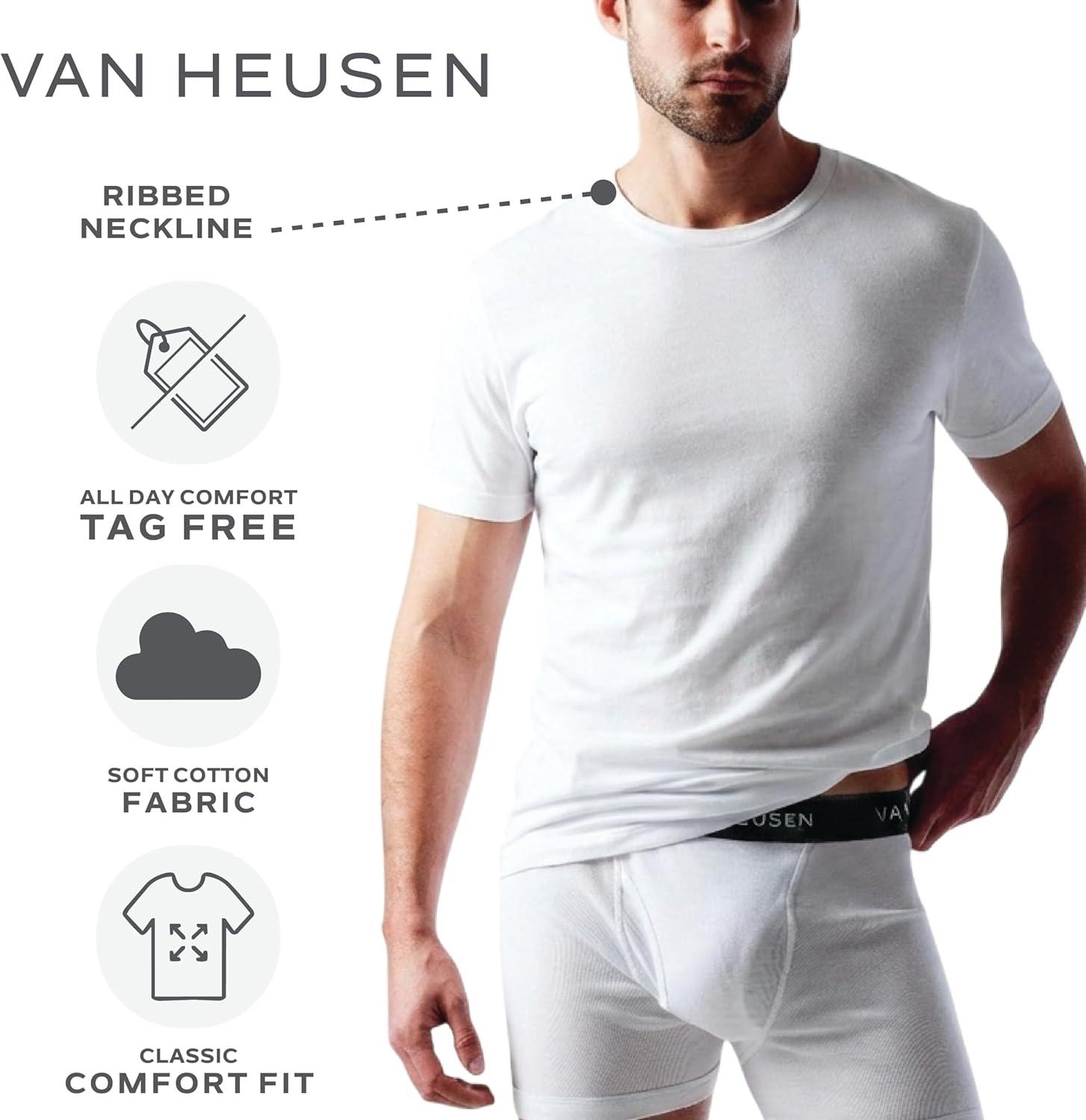 imageVan Heusen Mens Soft UndershirtWhite Crew Neck