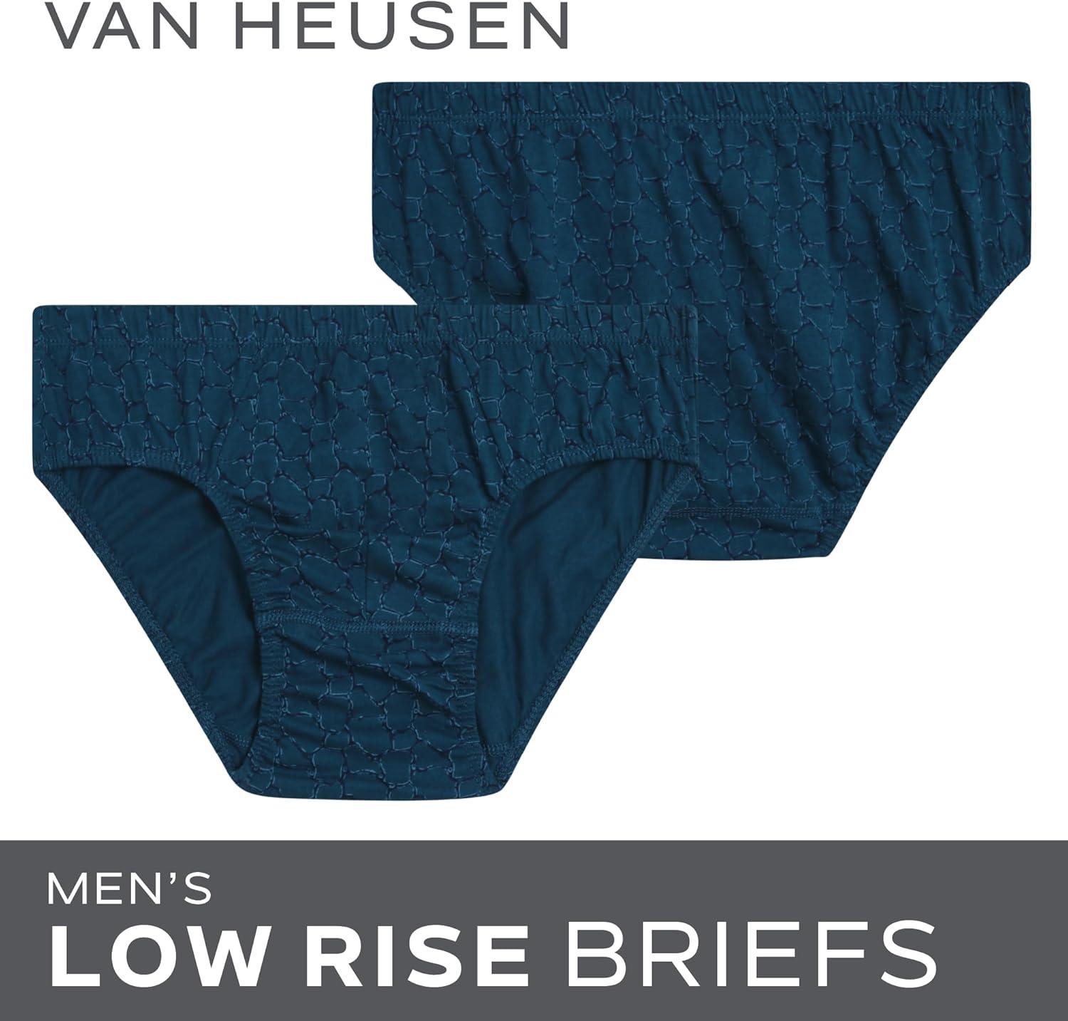 imageVan Heusen Mens Underwear Briefs 5 Pack Low Rise Briefs Underwear for Men Pack with Contour PouchBlack Blue Larkspur Legion Blue Print