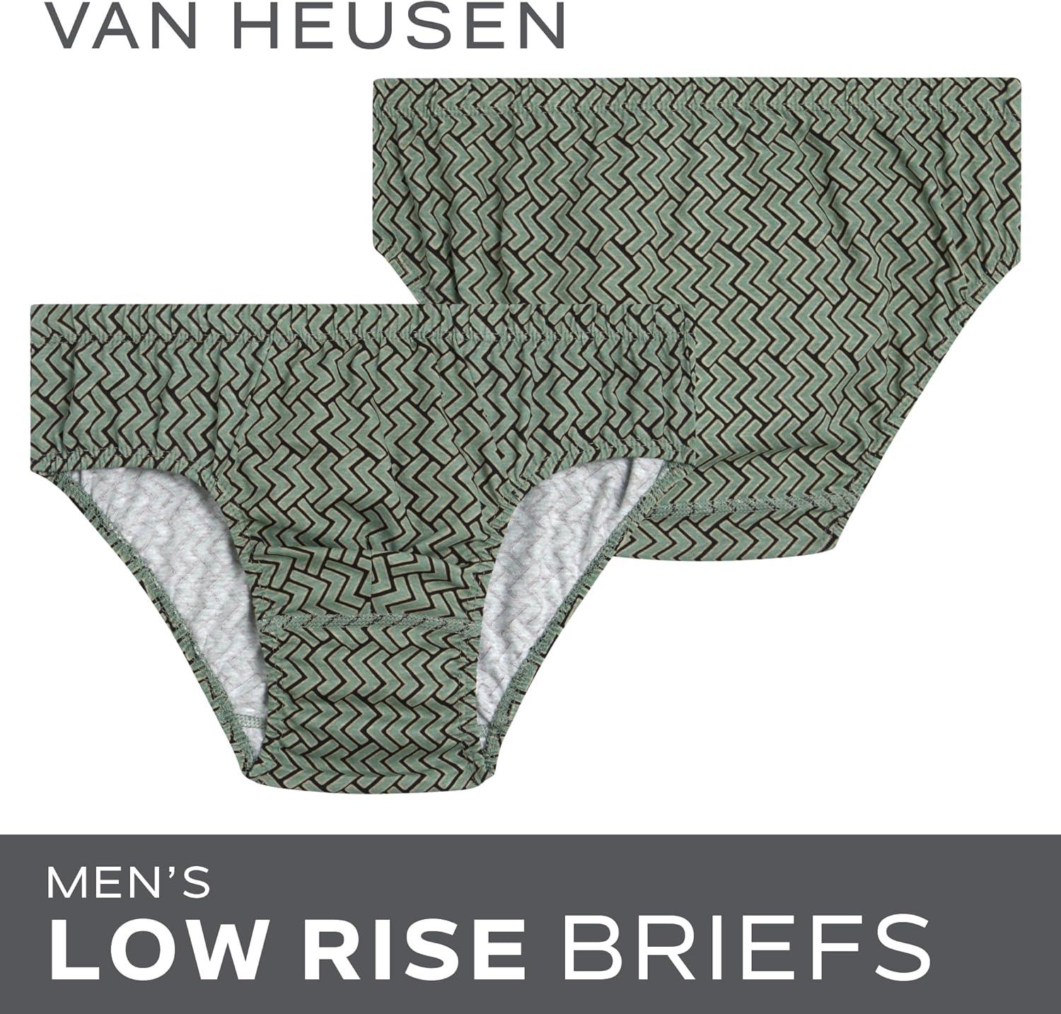 imageVan Heusen Mens Underwear Briefs 5 Pack Low Rise Briefs Underwear for Men Pack with Contour PouchBlackGreen HeatherGreyGreen Bay PrintCharcoal Heather