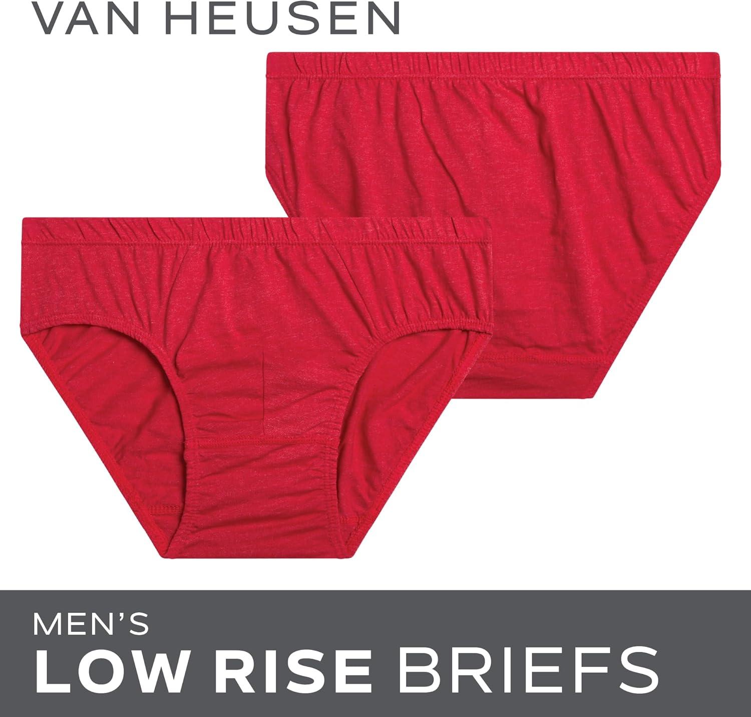 imageVan Heusen Mens Underwear Briefs 5 Pack Low Rise Briefs Underwear for Men Pack with Contour PouchBlackHeather GreyRed SalsaCharcoal