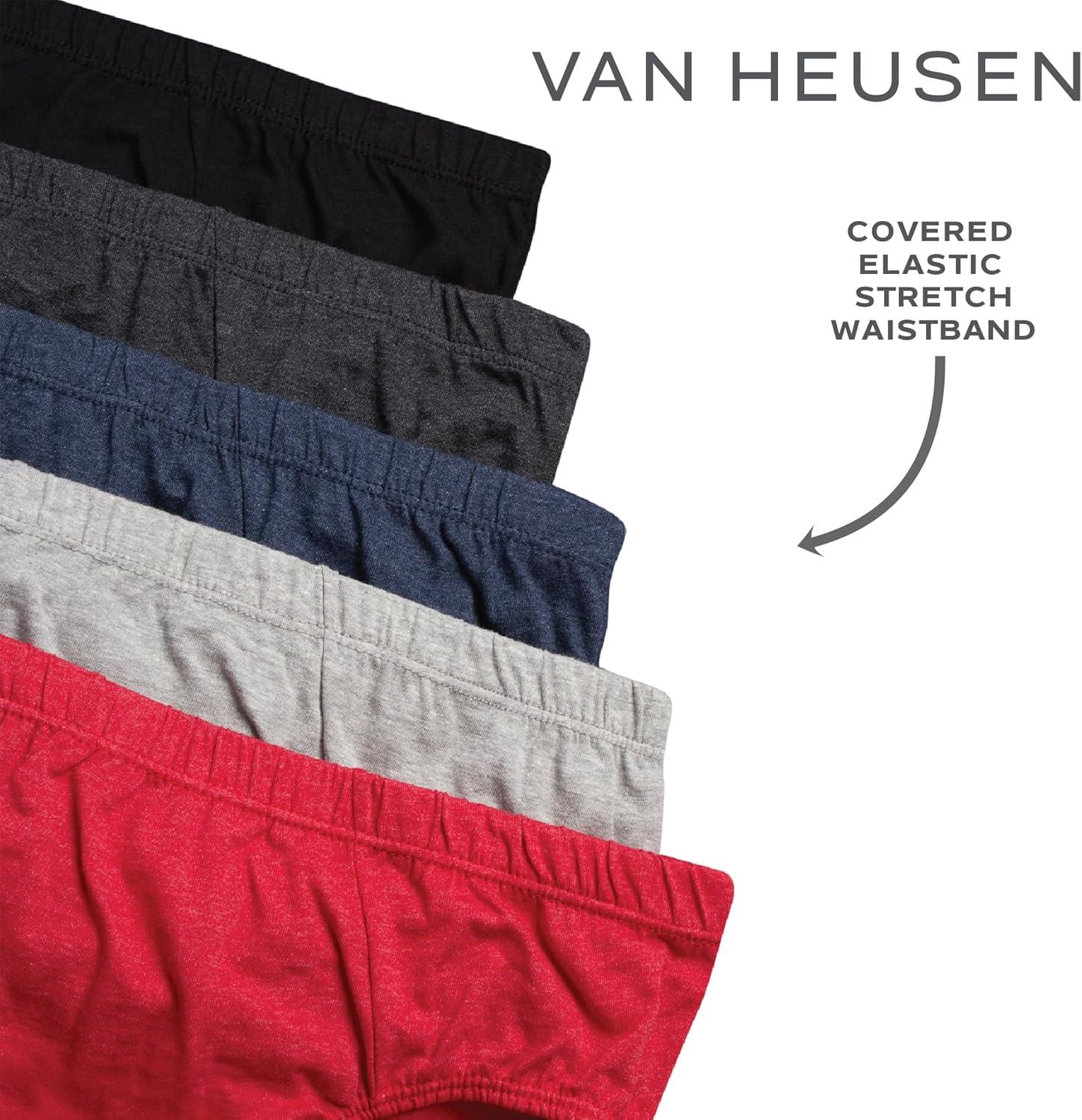 imageVan Heusen Mens Underwear Briefs 5 Pack Low Rise Briefs Underwear for Men Pack with Contour PouchBlackHeather GreyRed SalsaCharcoal