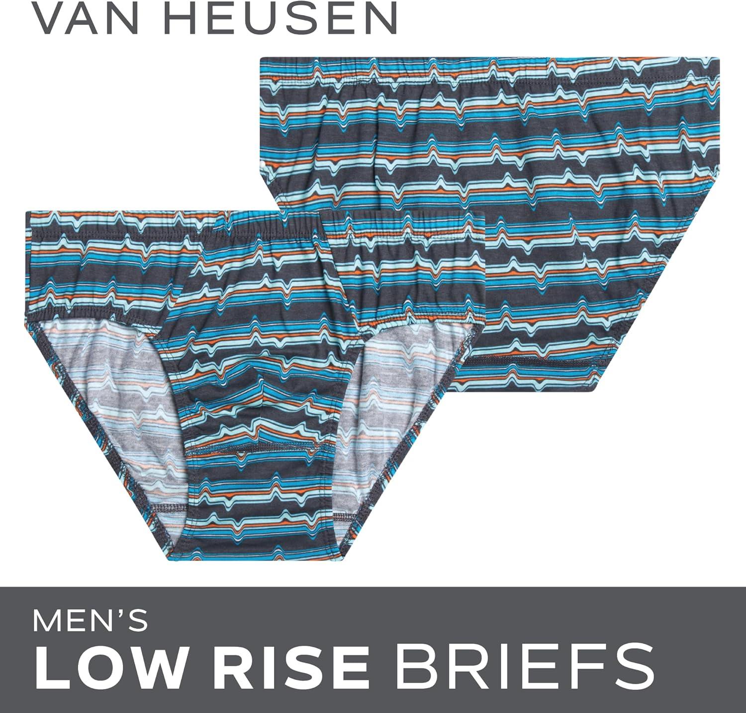 imageVan Heusen Mens Underwear Briefs 5 Pack Low Rise Briefs Underwear for Men Pack with Contour PouchBlueBlackHeather GreyPrint