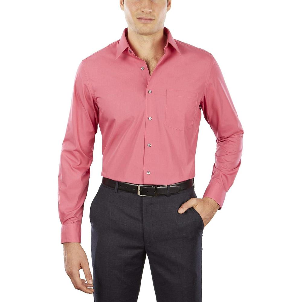 imageVan Heusen Mens Dress Shirt Fitted Poplin SolidDesert Rose