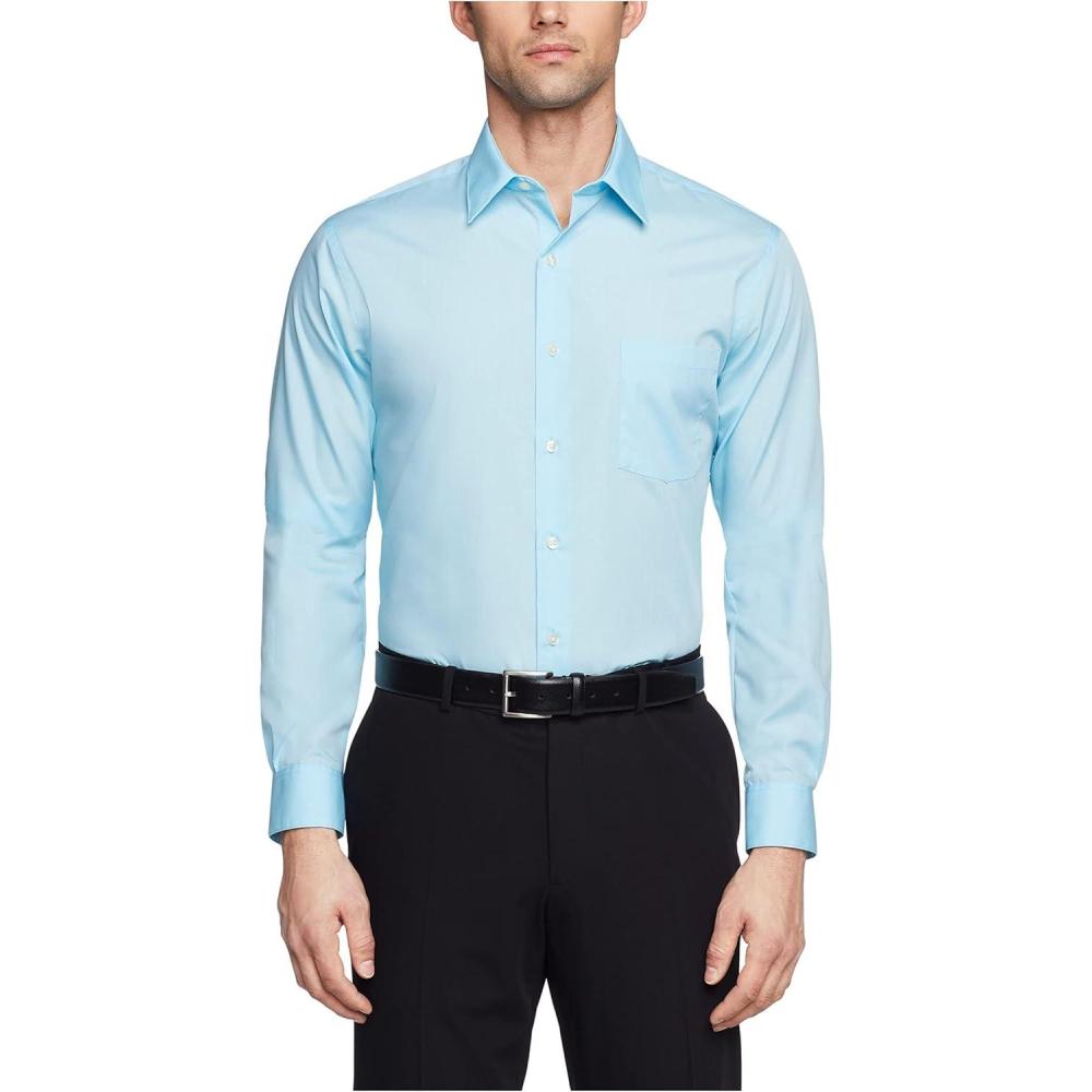 imageVan Heusen Mens Dress Shirt Fitted Poplin SolidMist