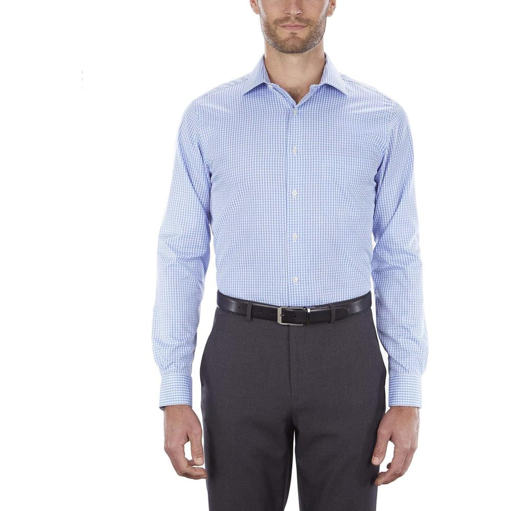 imageVan Heusen Mens Dress Shirt Regular Fit Flex Collar CheckBlue